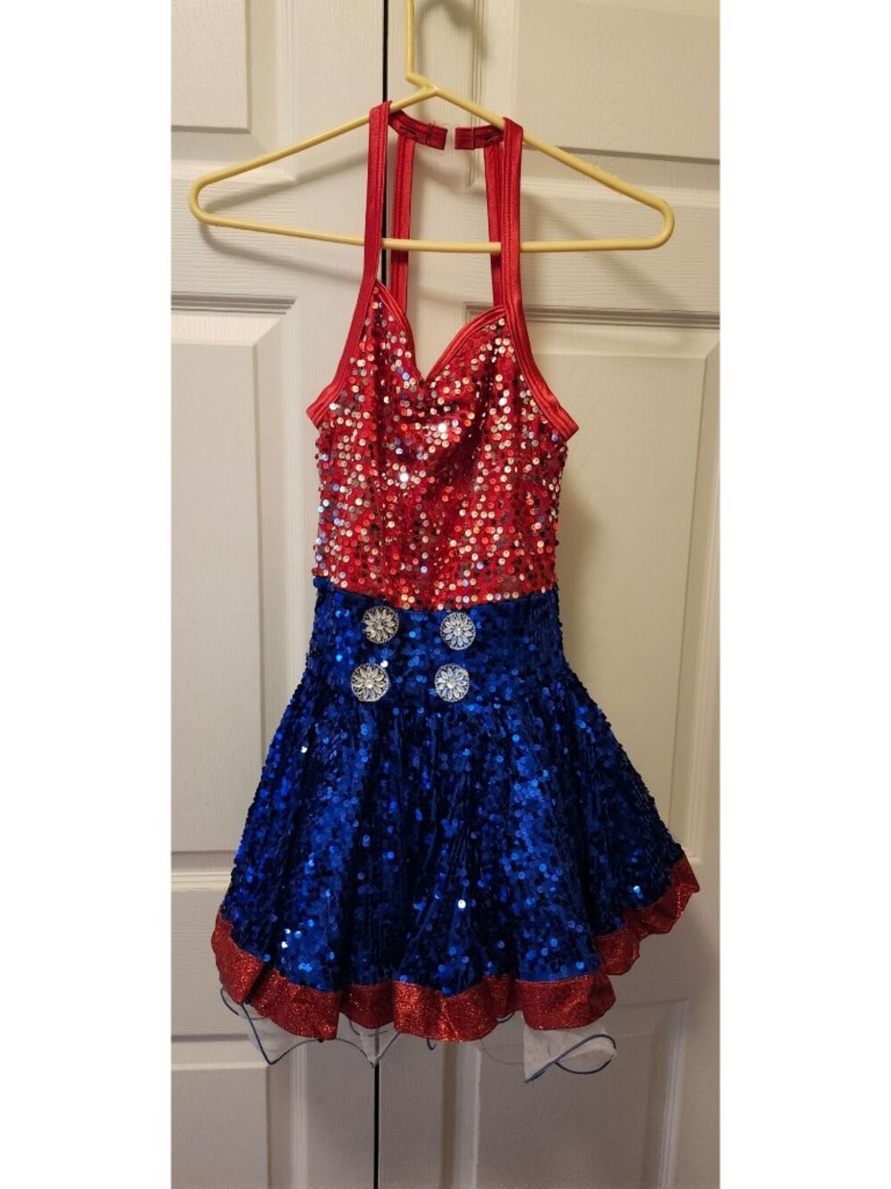 Weissman 9723 Americano Red Blue Sequin Patriotic Dance Dress Costume Size SA